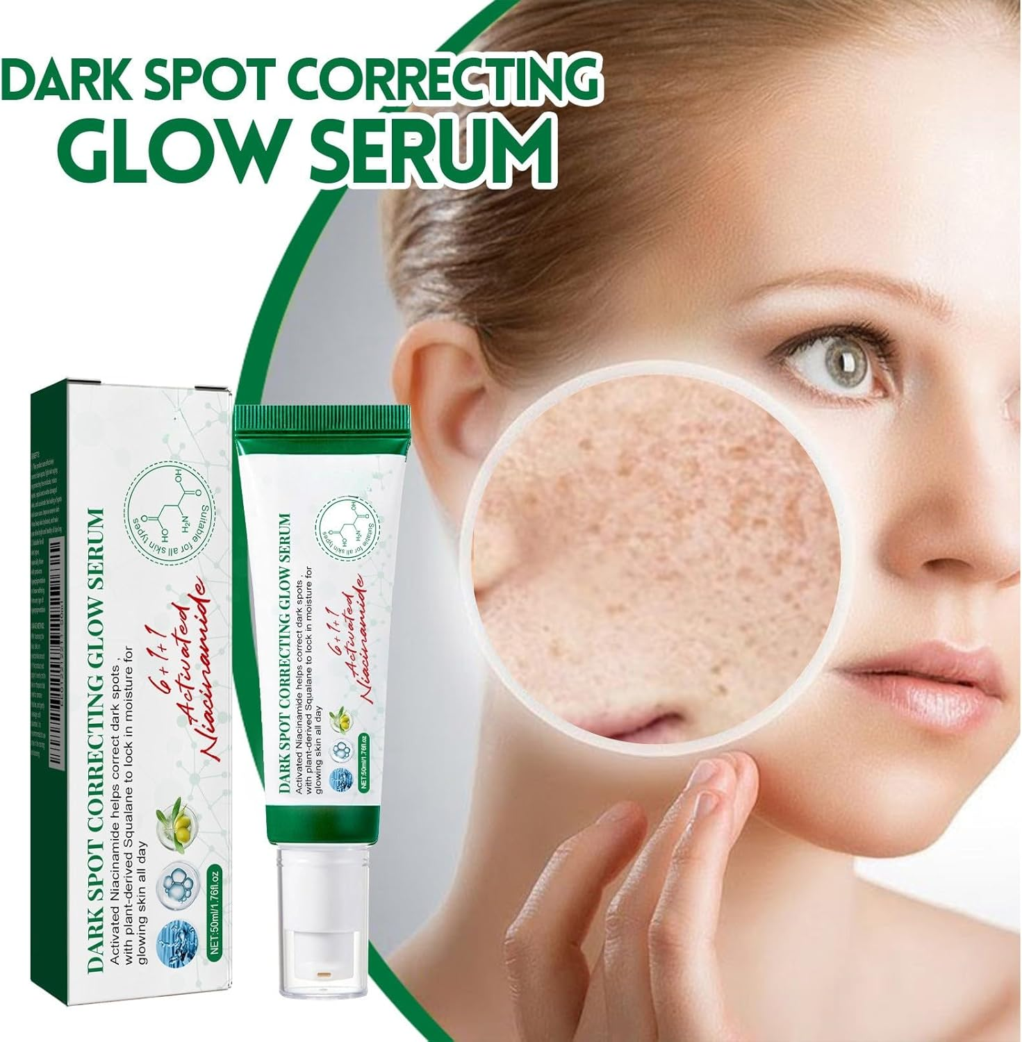 Dark Spot Correcting Glow Serum, Niacinamide Facial Serum for Dark Spot Remover, Brightening Serum for Hyperpigmentation, Hydrating Anti-Aging Face Serum, Moisturizing Skin Care for Uneven Tone (1Pcs) - 1Pcs image number 4