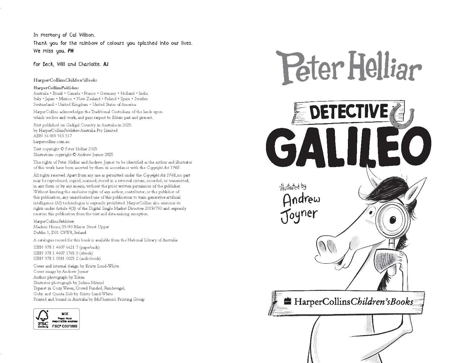 Detective Galileo: a Hilarious Children'S Book Series from One of Australia'S Favourite Comedians, Illustrated by Andy Joyner, Brand New in 2025! image number 1