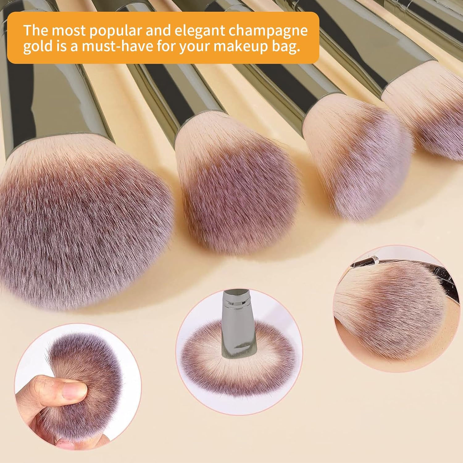 10Pcs Professional Travel Makeup Brushes Set, Foundation, Eyeshadow, Blush, Contour Concealer Brush for Face and Eye Make up Brushes image number 2