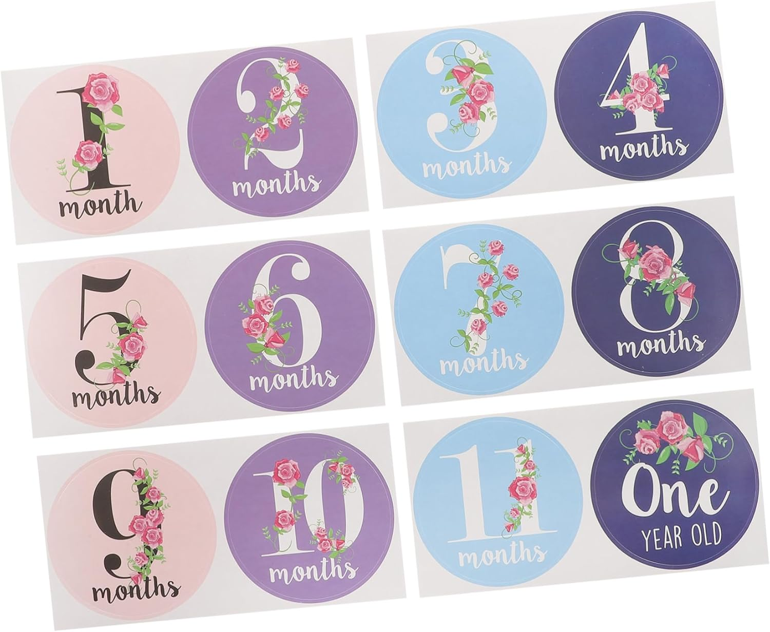 12Pcs Adorable Monthly Stickers for Newborns Toys for Months Qv Stickers image number 1
