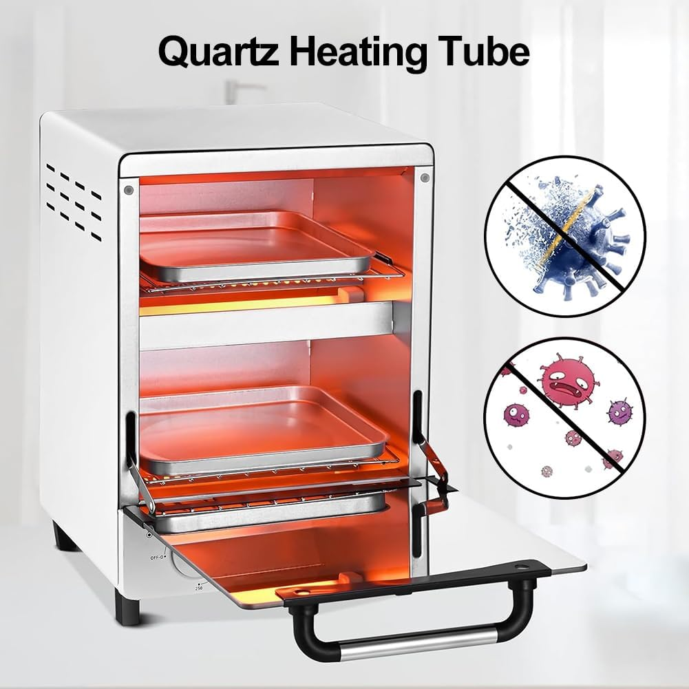 CHAOFLIGHT Nail Tool Sterilizers 12L Double Deck Heat Sterilizer High Temperature Cleaning Dry Box Metal Sterilizer Cabinet for Scissors,Bottles, Toys, Towels Salon Equipment image number 4