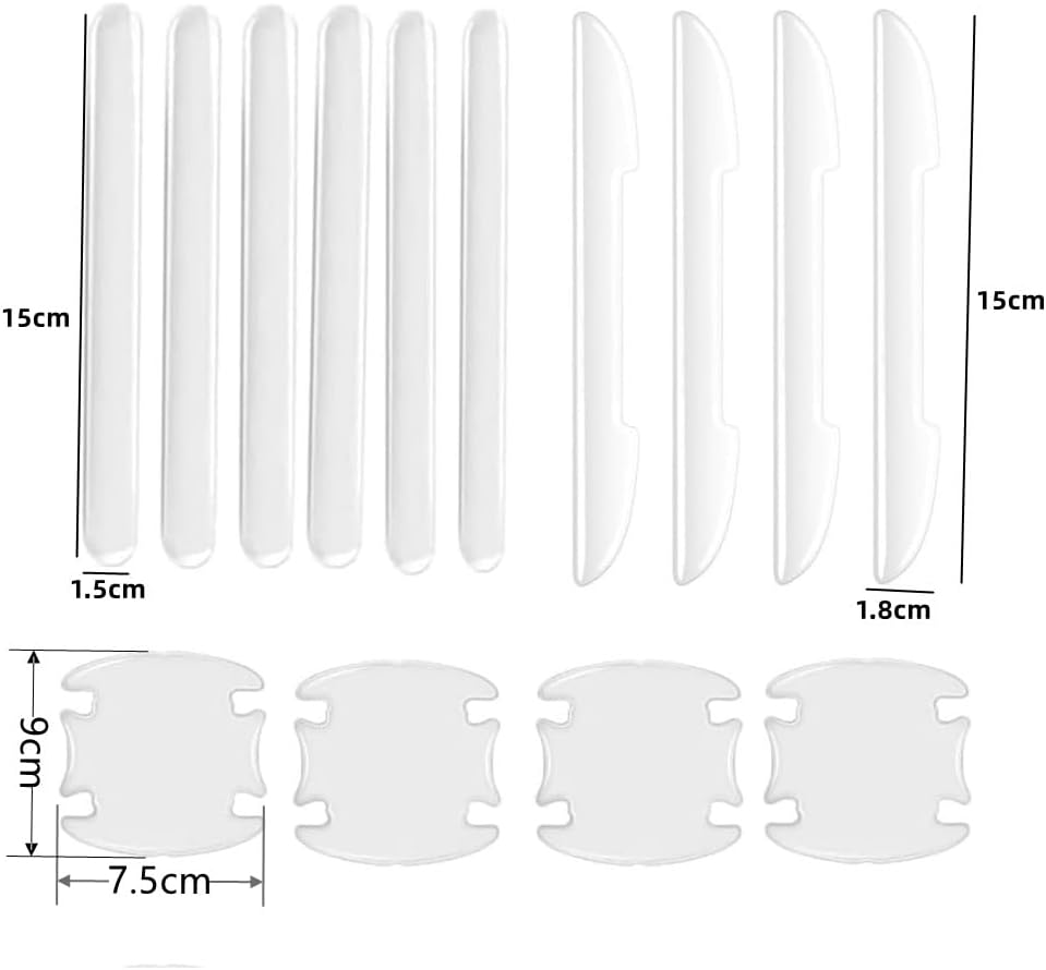 Naisfei 14 Pcs Car Door Protector, Handle Protector Stickers, Universal Transparent Handles Cup Scratch Protectors for Protect Car Paint from Scratches