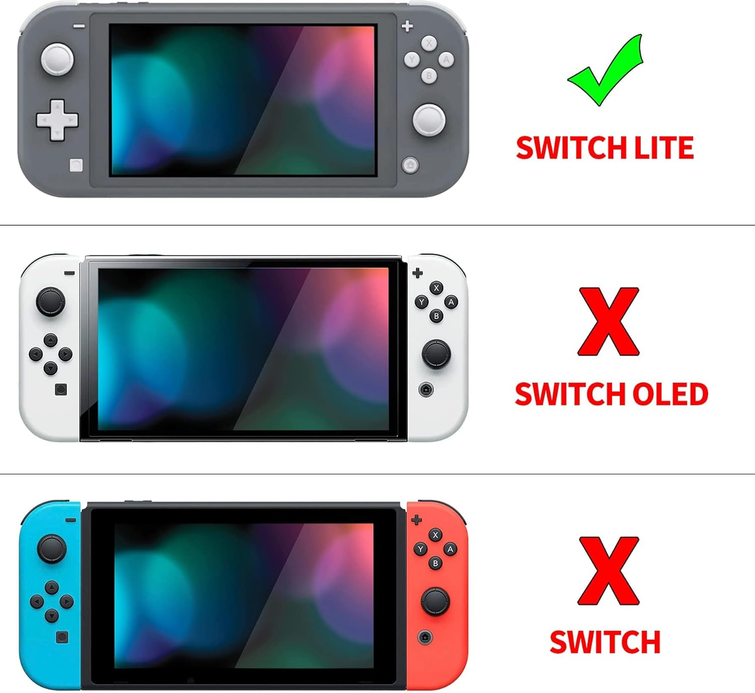 Playvital Zealprotect Protective Case for Nintendo Switch Lite, Ergomomic Grip Hard Cover - Durable Shock-Absorbent Anti-Scratch with Screen Protector & Thumb Grip Button Caps, White - Black image number 7