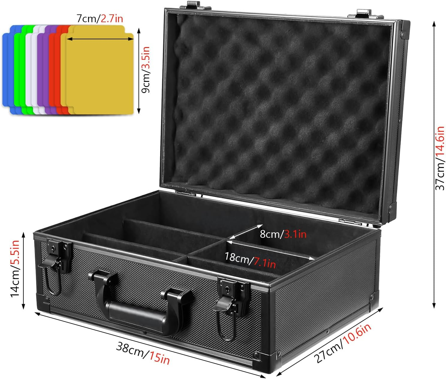 Toploader Storage Box for 3"X4" Rigid Cards Trading Card Storage Box &ndash; Trading Card Cases for Sports Card Box Holds 600+ Card Holders &ndash; Trading Card Organizer Case with Lock and 6 Removable Slots image number 6