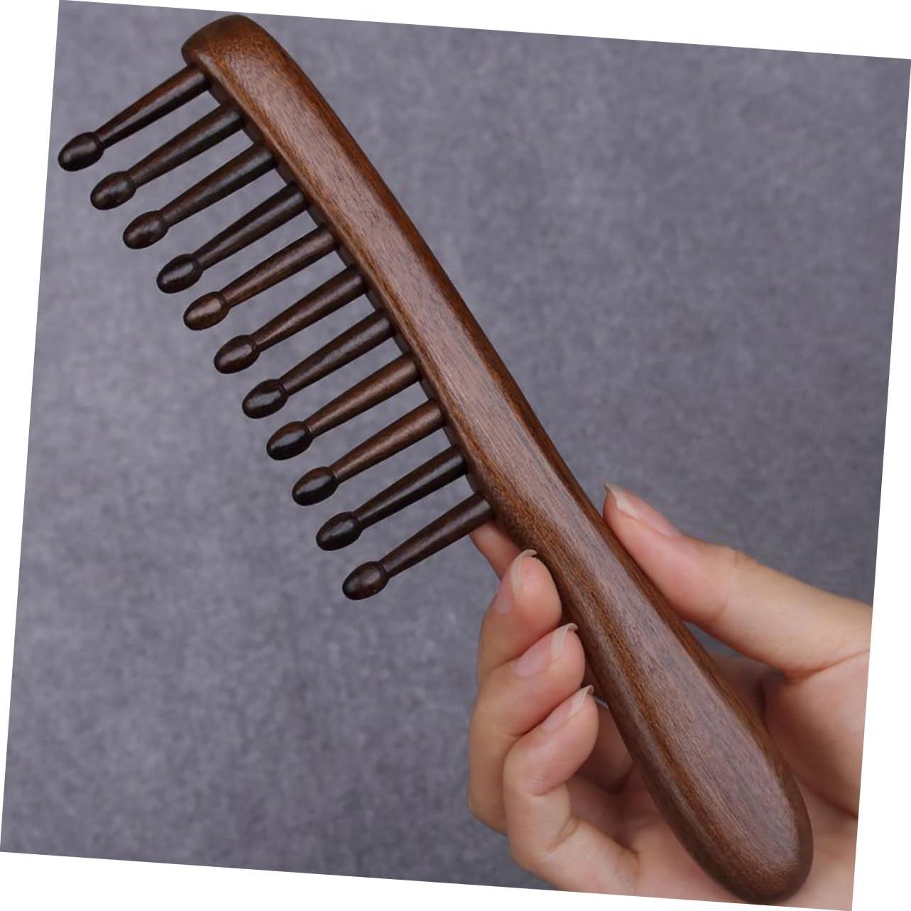 Healeved 2Pcs Wood Comb Wide Tooth Detangler for Women Men Wooden Massage Hair Comb Scalp Massager for Hair Care image number 4
