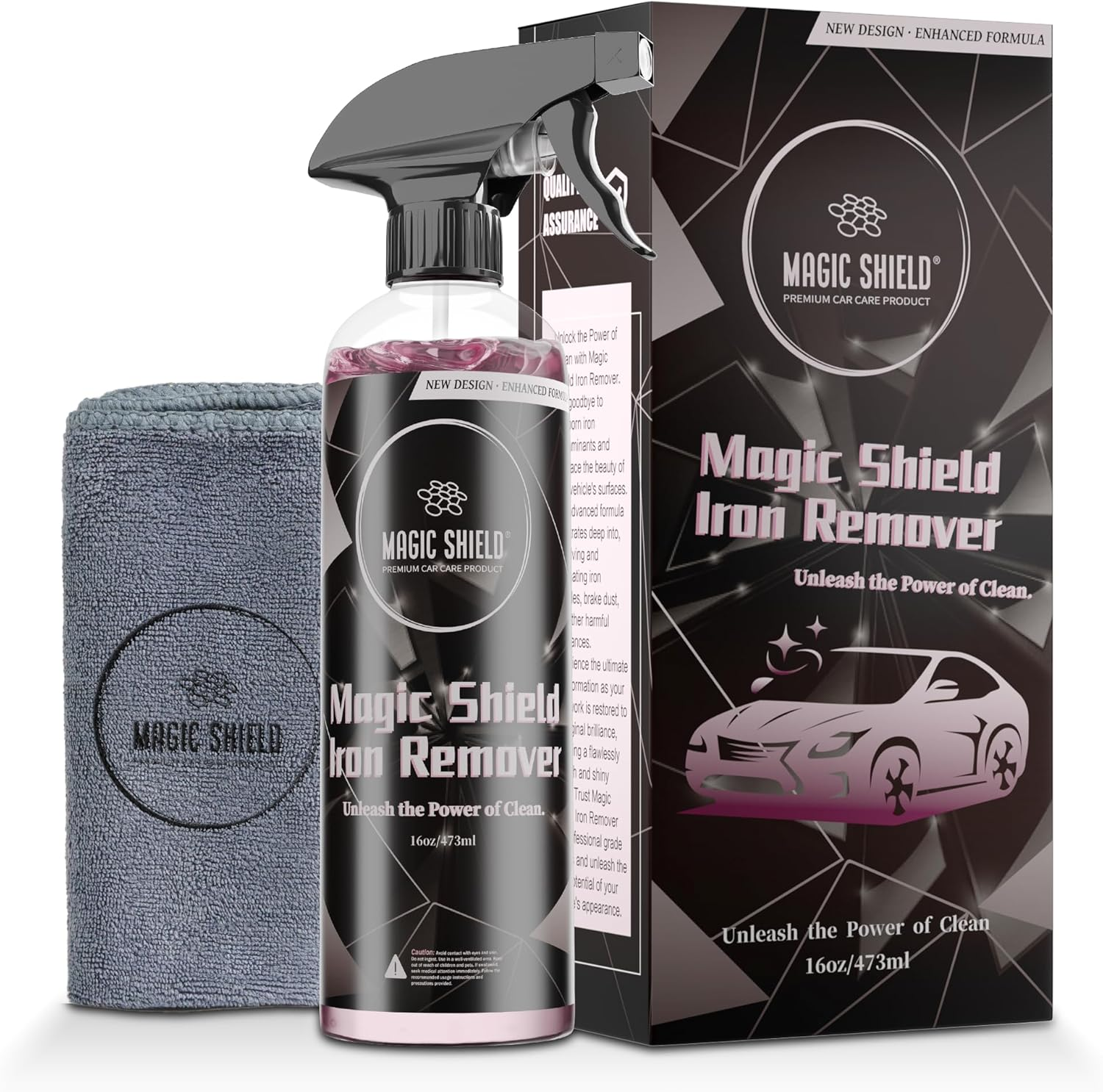 Magic Shield Iron Remover Spray for Cars 16Oz - Ph-Neutral Iron and Fallout Remover for Car, Motorcycle, RV & Boat | 5-Minute Reaction, Effective on Wheels & Paint | All-In-One Solution image number 1