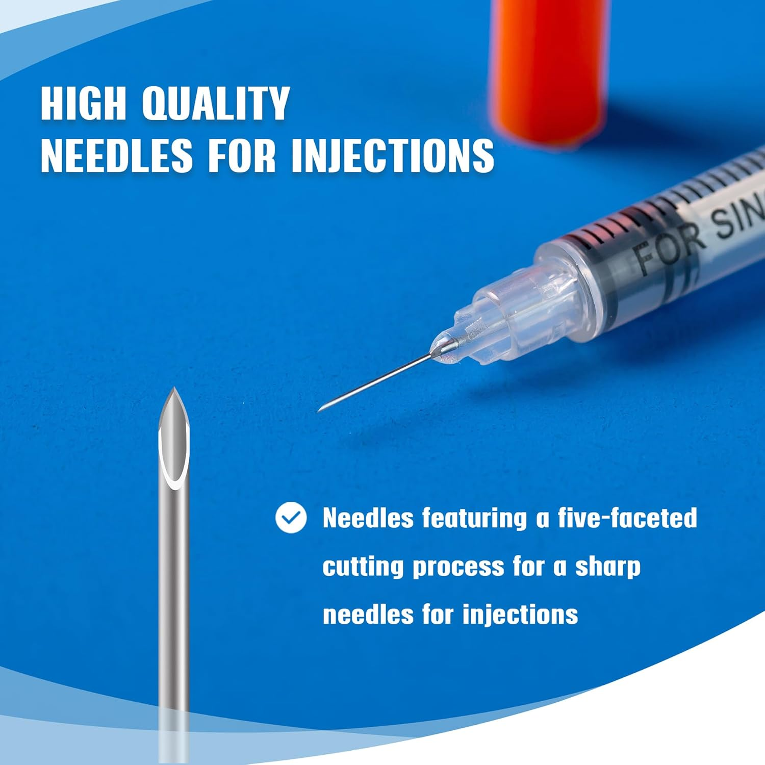 20 Pack 1Ml Syringes with 32Gx6Mm Plastic Multiple Uses Measuring Tools, Individually Wrapped image number 1