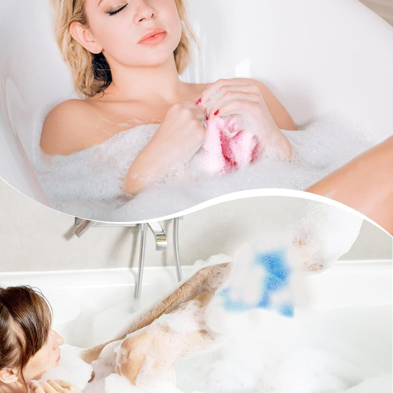 African Net Sponge Shower Body Scrubber for Back, Exfoliating Nylon Scrub Mesh, Quick Drying, Multiple Colors, Practical Bath Sponge for Men and Women, Compatible with Popular Bath Tools(3 Pieces) &ndash; Haheihei