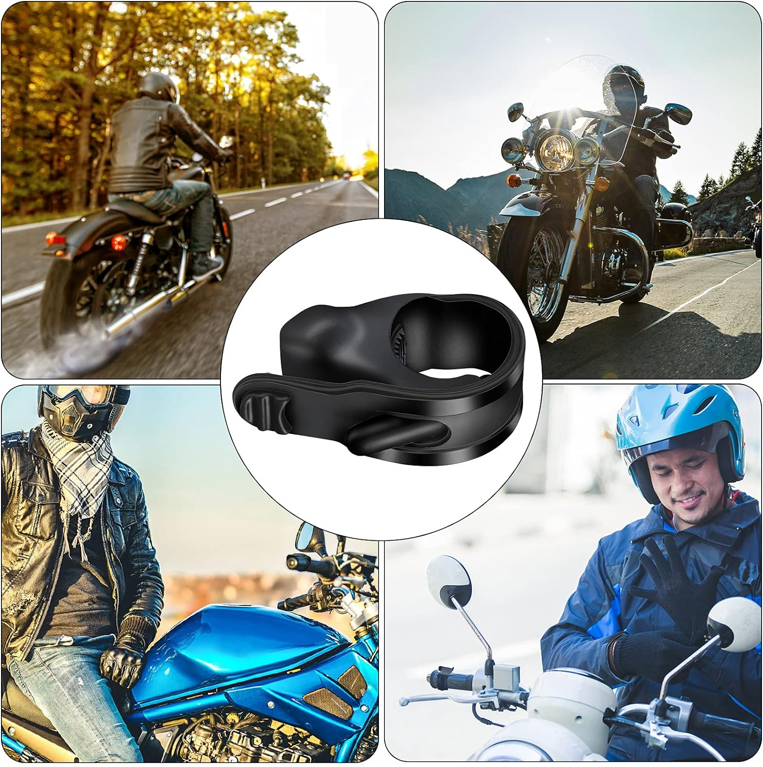 Frienda 4Pcs ABS Motorcycle Throttle Holder Cruise Assist Control Grip Handlebar Black Plastic Universal Compatible with Motorcycle Scooter Electric Bike Motorbike Throttle Grip image number 2