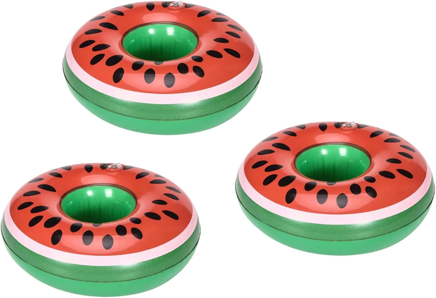 Inflatable Drink Holder, 3 Pcs Cup Pool Drink Holder Floating for Summer Pool Party (Watermelon)