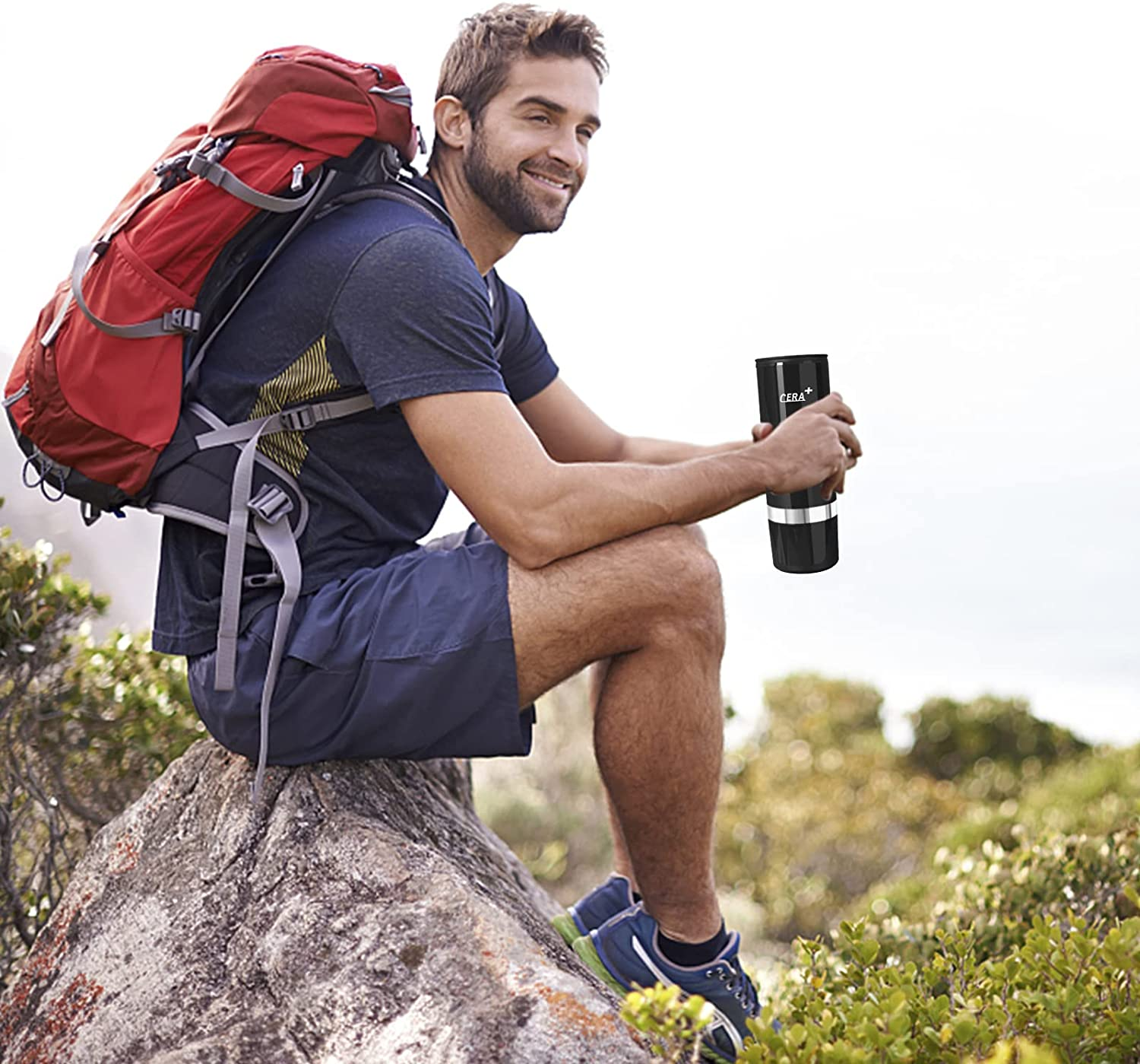 CERA+ Portable Electric Coffee Maker Espresso Machine Mini Compatible with Ground Coffee and NS Capsules Fast Brewing Espresso for Camping Office (Electric Extraction over 100 CUPS) image number 3