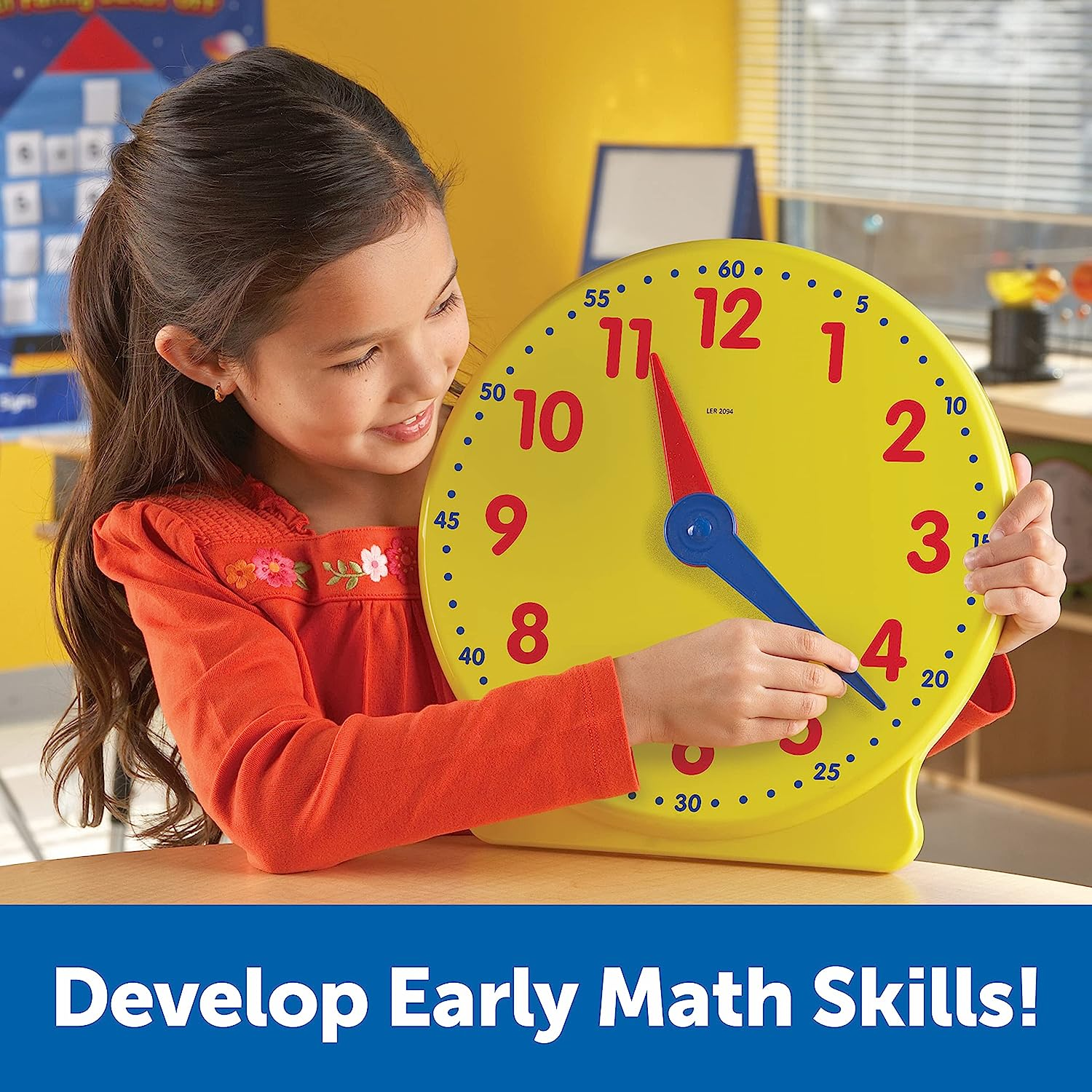 Learning Resources Big Time Learning Clock, Analog Clock, Homeschool, 12 Hour, Basic Math Development, Ages 5+ image number 5