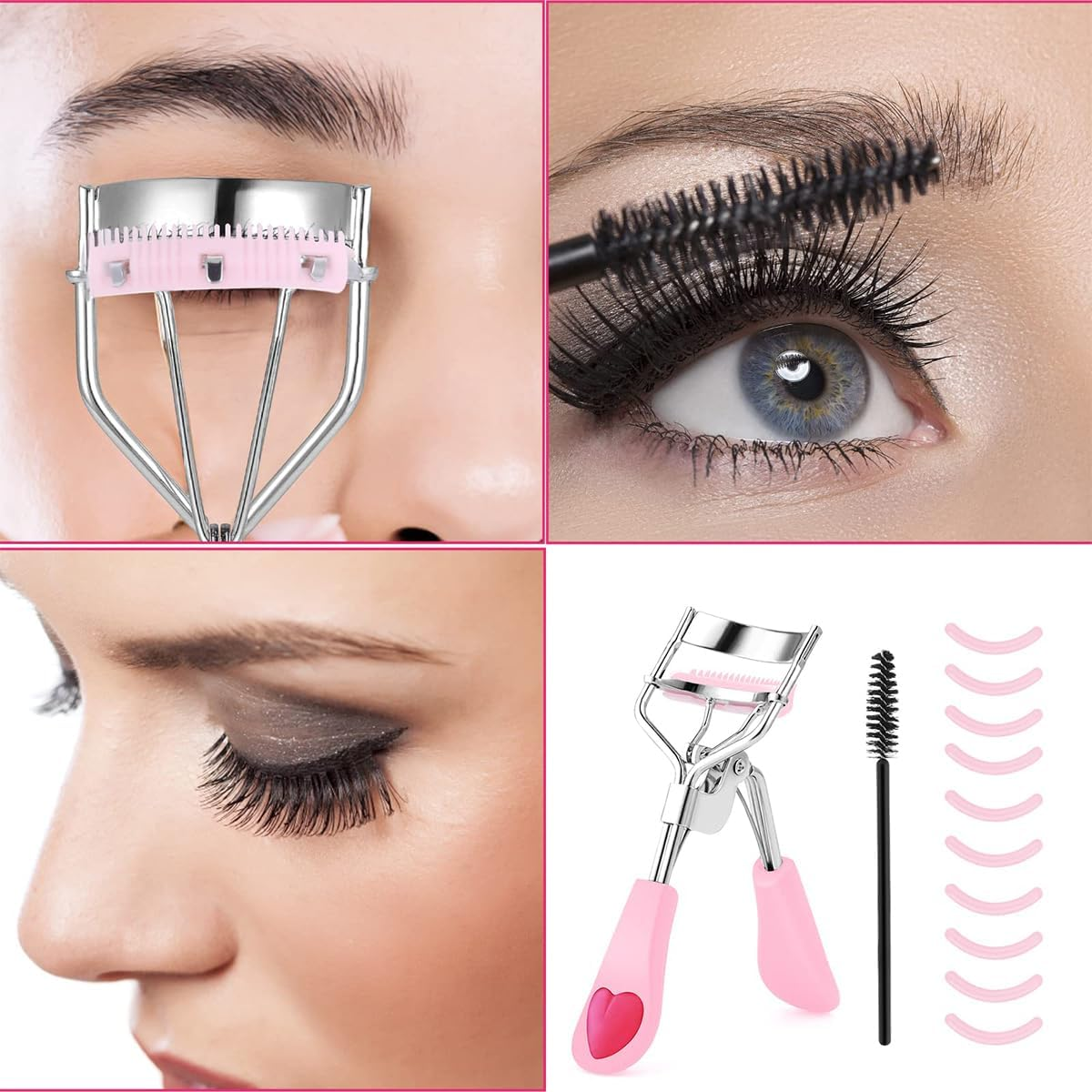 Orivin Eyelash Curler, Suitable for All Eye Shapes, Professional Eyelash Makeup Tool for Women and Girls (Pink) image number 3