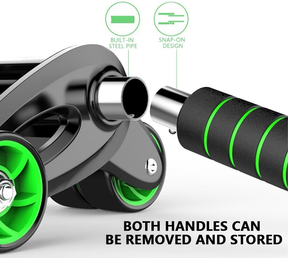 Ab Roller Wheel Set &ndash; 2-Piece Automatic Rebound Abdominal Wheel with Knee Mat, Compact Ab Workout Equipment for Men & Women, Abs Roller Fitness Kit image number 3