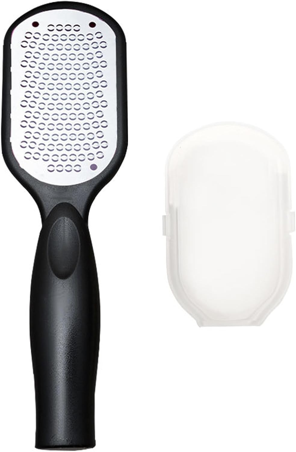 Agwenkui Foot File Callus Remover with Dead Skin Catcher - Foot File Callus Remover Tool for Mess-Free Pedicures, Effective Heel Scraper for Cracked Heel Treatment, Wet Dry Use Feet Rasp (Black) image number 2