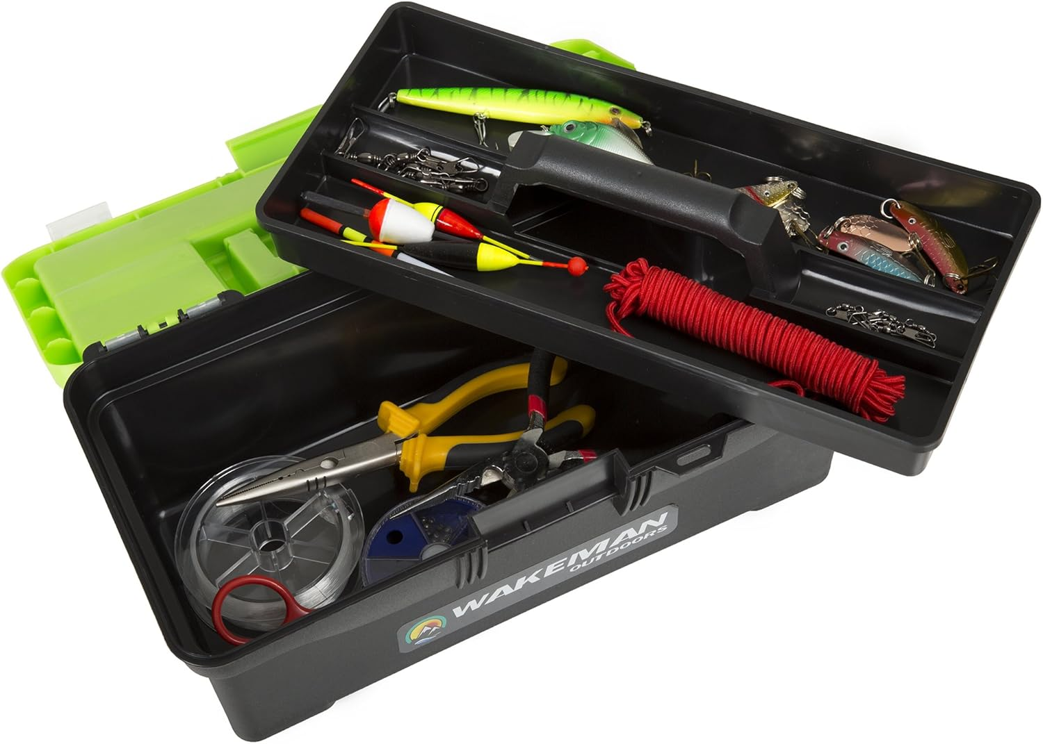 55-Piece Fishing Tackle Set ? Tackle Box Includes Sinkers, Hooks, Lures, Bobbers, Swivels, Fishing Line, and More image number 3