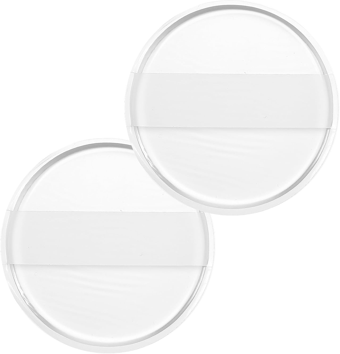 2Pcs Silicone Makeup Sponge, Clear round Powder Puff Washable Makeup Applicator for Women Girls Non-Absorbent Cosmetic Beauty Sponge for Foundation, Concealer, Cream, Blush, Highlighter image number 2