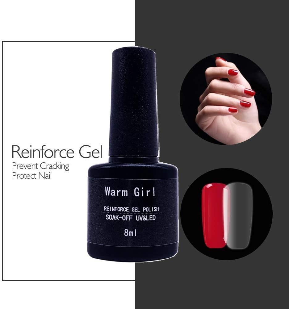 Warm Girl Nail Art Reinforcement Gel Thickness Enhancer Protecter Manicure Soak off UV Coat