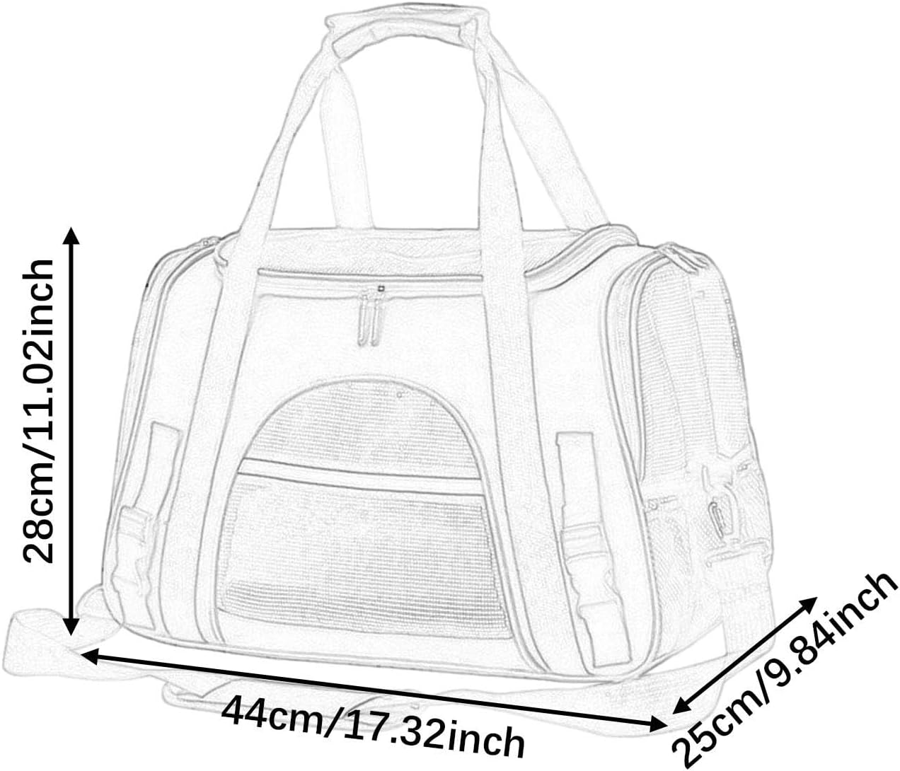 Fenteer Pet Carrier Cat Carrier Soft Large Capacity Zipper Travel Bag for Pets with Shoulder Strap and Pink image number 5