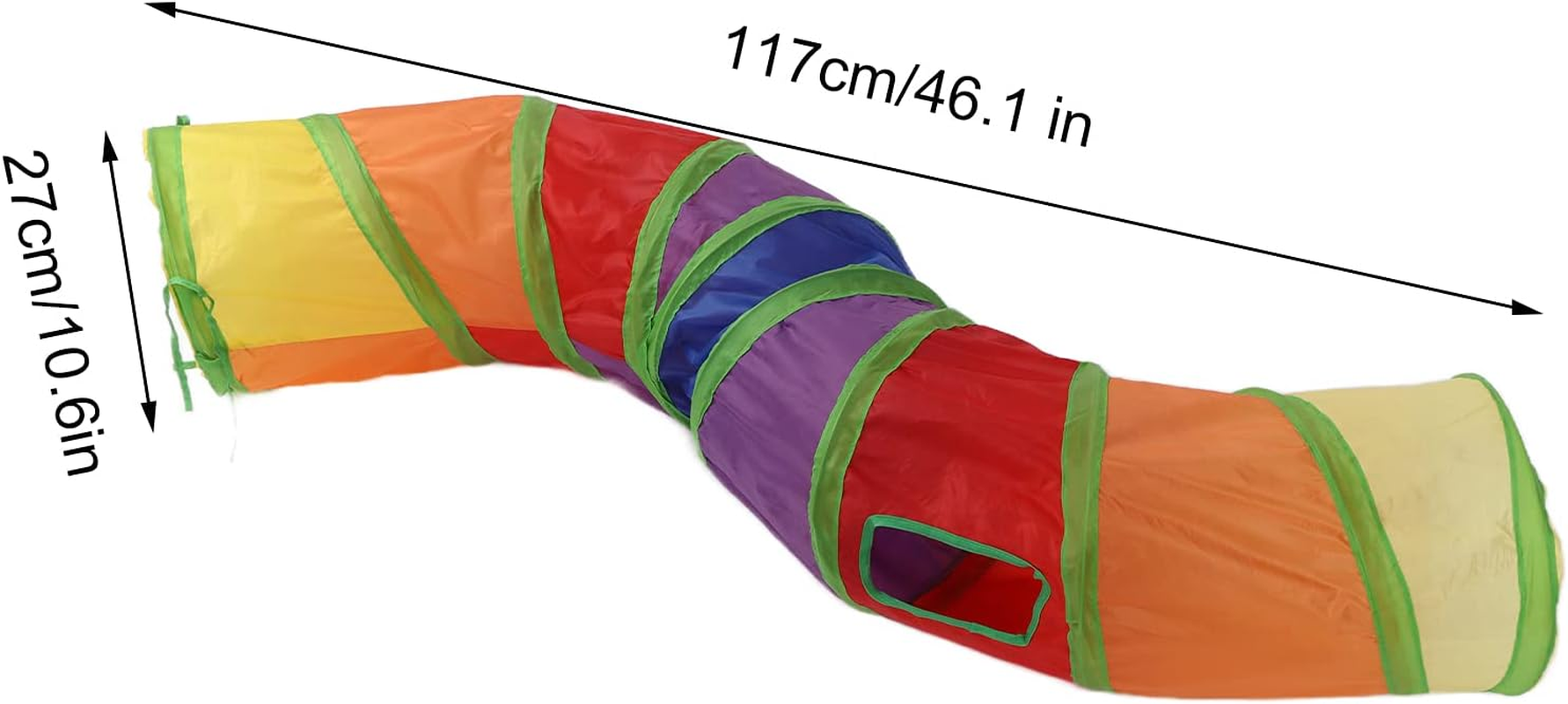 SOULONG Pet Play Tunnel Tube, Pet Tunnel Foldable Cat Dot Tent Collapsible Cat Toy Tube with Interactive Ball and 4 Doors for Kittens Rabbits and Other Small Animals image number 6