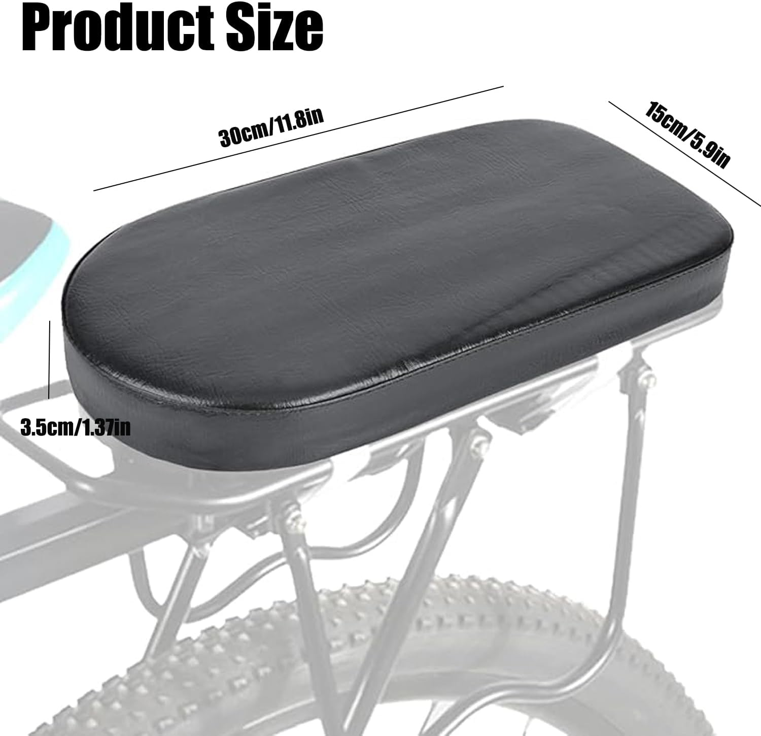Comfortable Leather Bike Seat Cushion with Chain Guard: Padded Bicycle Saddle Replacement for Adults and Children - Universal Fit Back Seat Pad for Bicycles image number 3