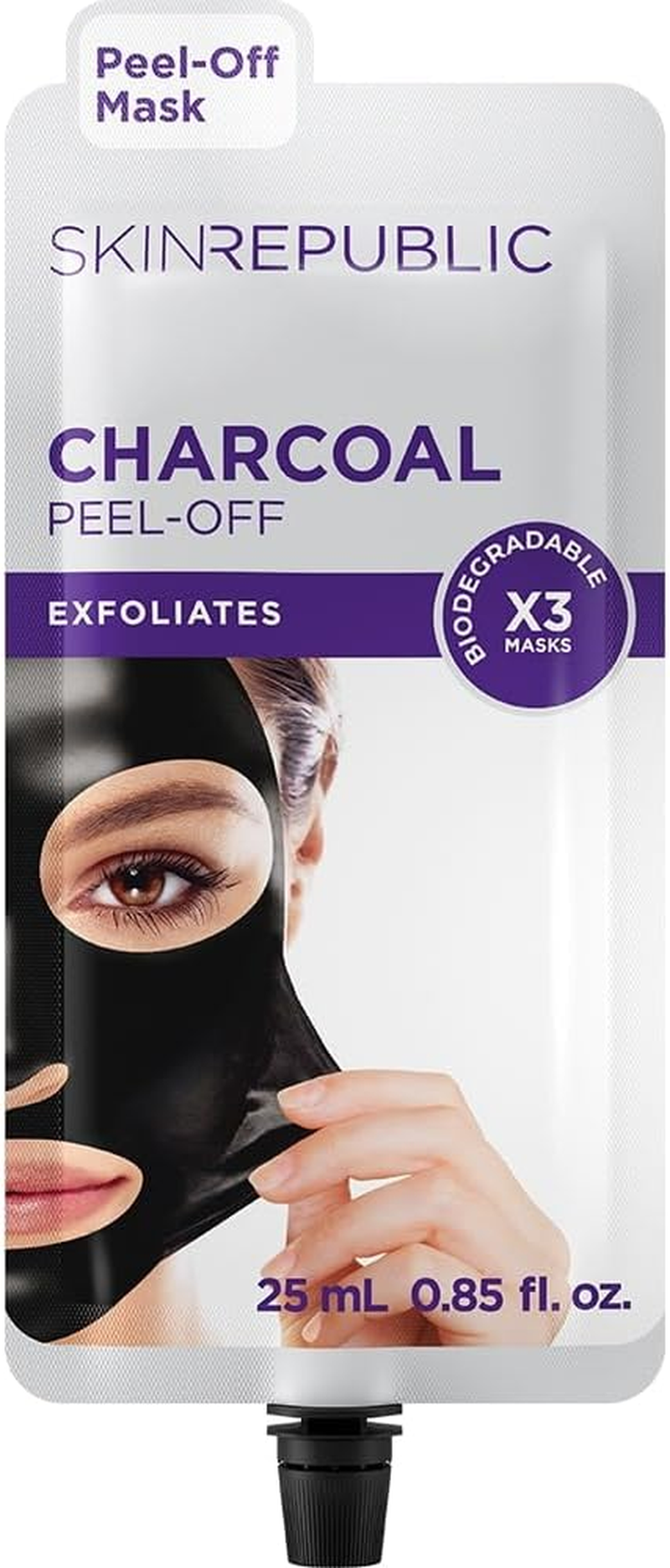 Skin Republic Charcoal Peel-Off Face Mask. Purifies, Removes Blackheads and Dead Skin Cells for Smooth Skin. Made in Korea. image number 4