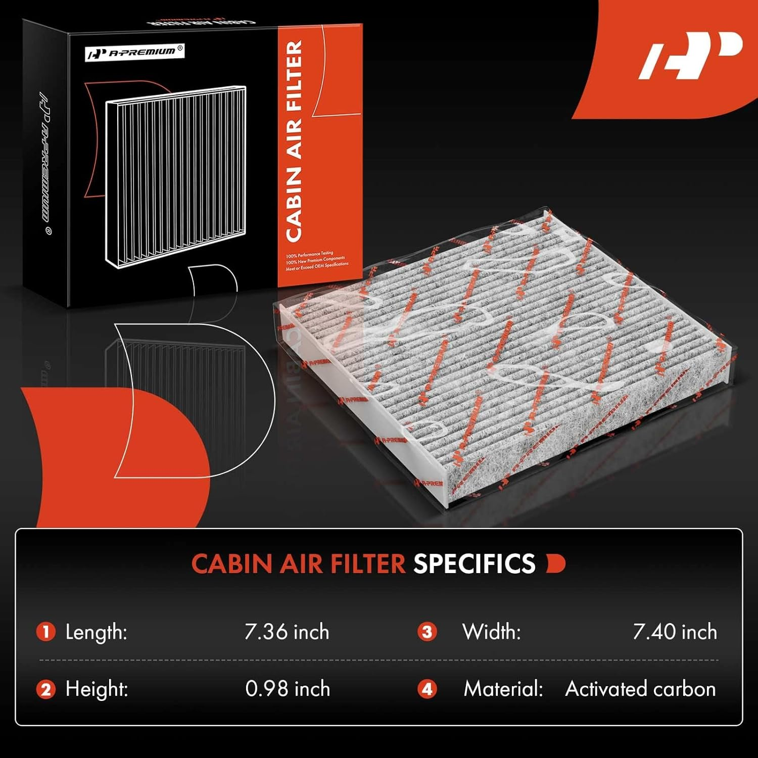 A-Premium 2-PC Cabin Air Filter with Activated Carbon Compatible with BMW F25 X3 2011-2017, F26 X4 2015-2018, 2.0L 3.0L, Replace# 64319237158 image number 1