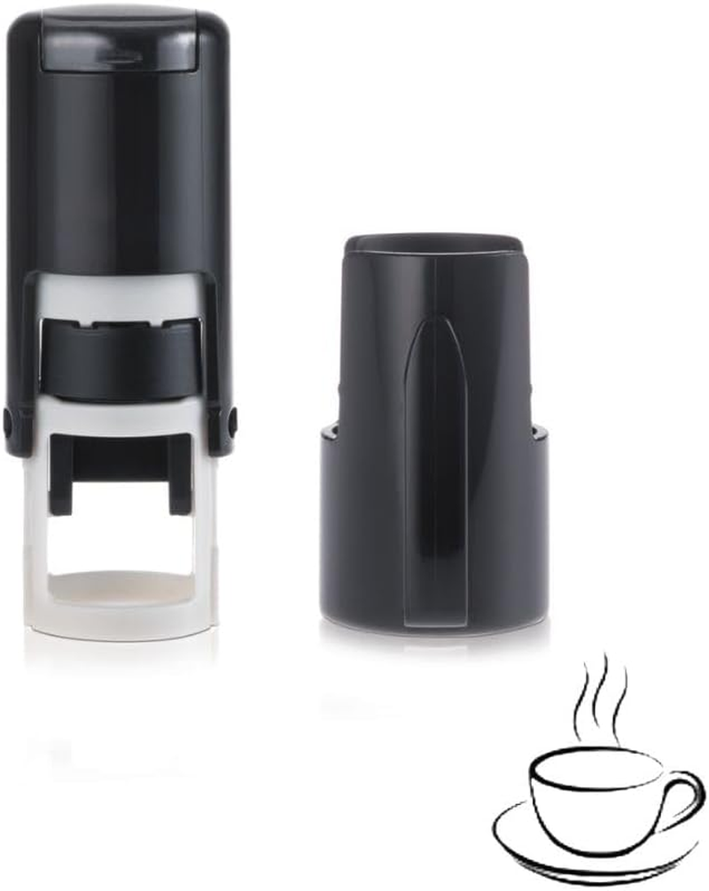 Coffee Cup Stamp &ndash; Loyalty Card Stamper - Self Inking Black Ink - Approx. 11Mm