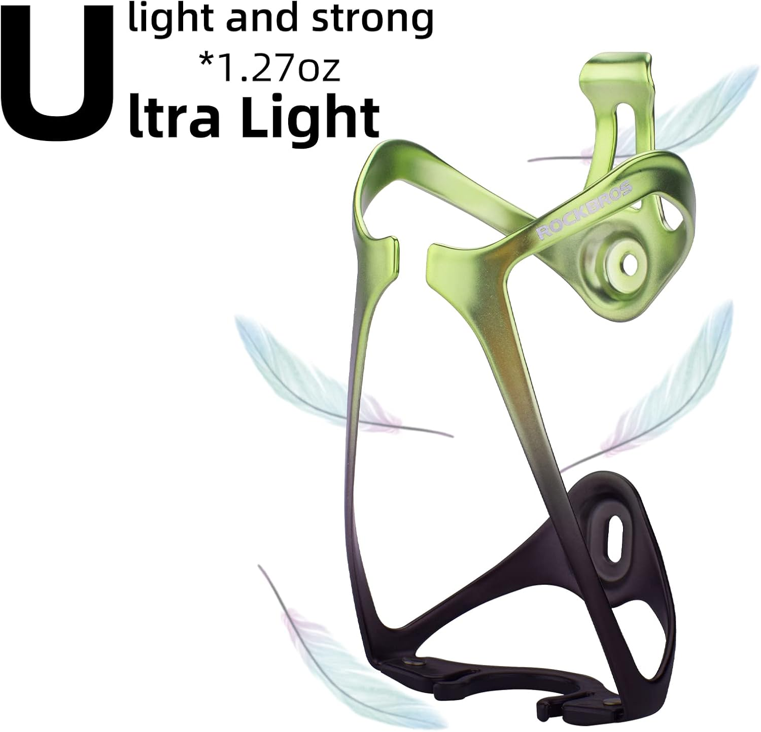 ROCKBROS Bike Water Bottle Holder Lightweight Bicycle Water Bottle Cage Aluminum Alloy Bike Cup Holder Bike Accessories Green image number 5