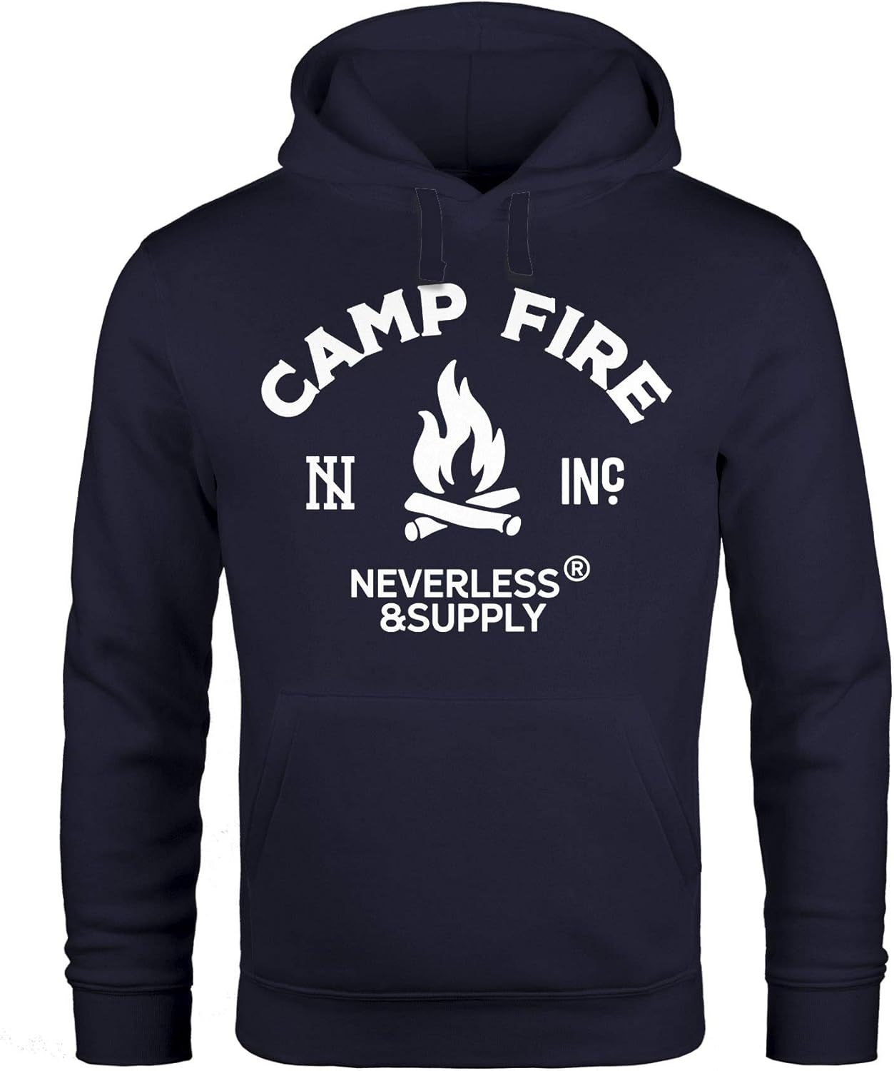 Neverless Warm Hooded Jumper Men'S Campfire Camping Adventure Supply Hoodie Men, Fire Navy, 3X-Large