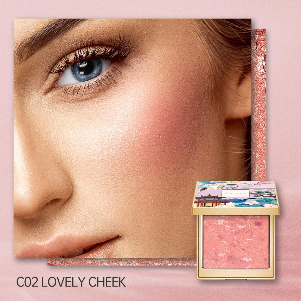 Makeup Powder Blush Cheek Colour Coral Pink Peach High Definition Natural Blusher image number 1