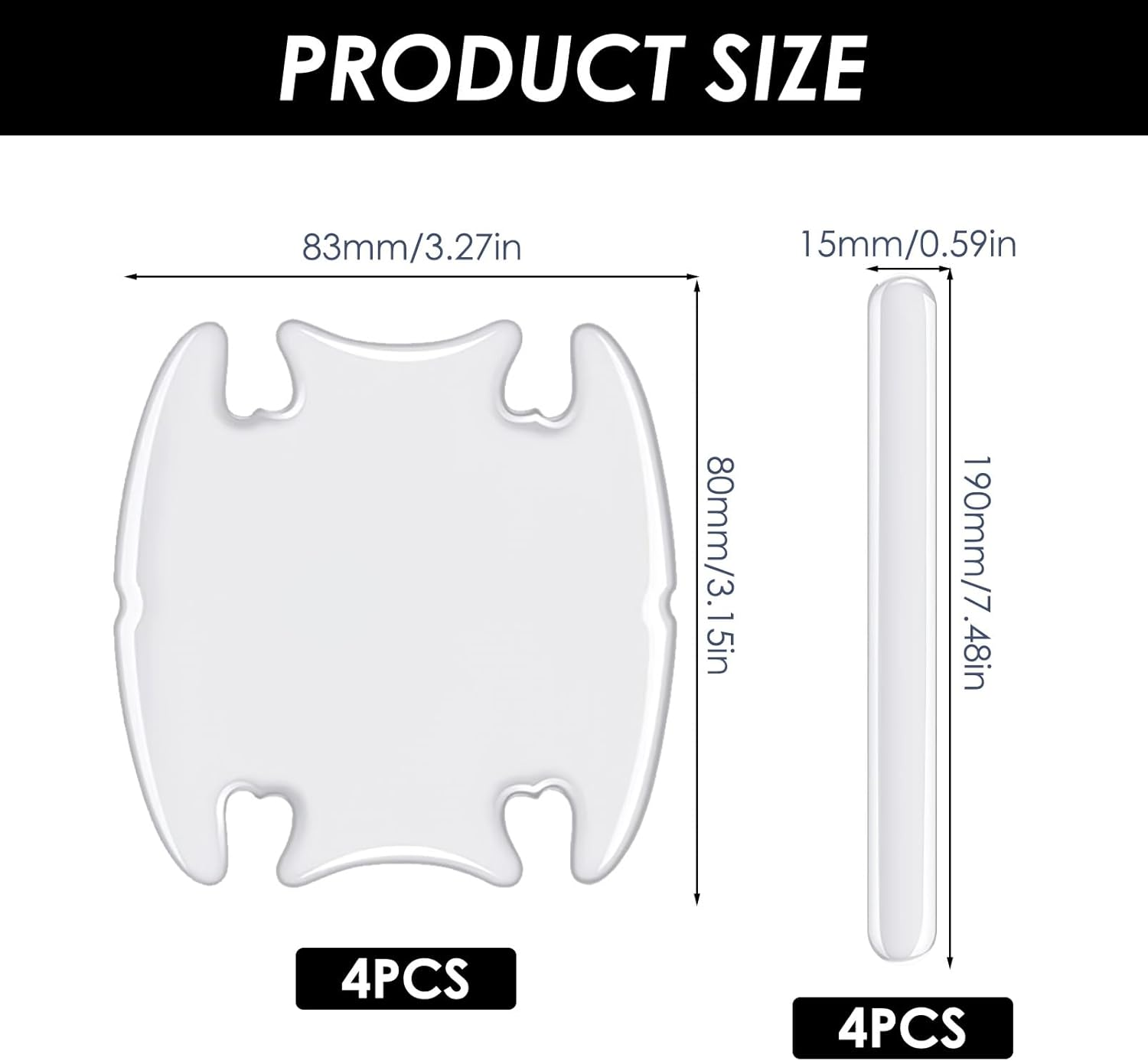 8 Pcs Invisible Car Door Handle Protectors, Transparent Waterproof PVC Cup Protector, Scratch Resistant Stickers to Shield Paint from Dents & Daily Wear for Most image number 6