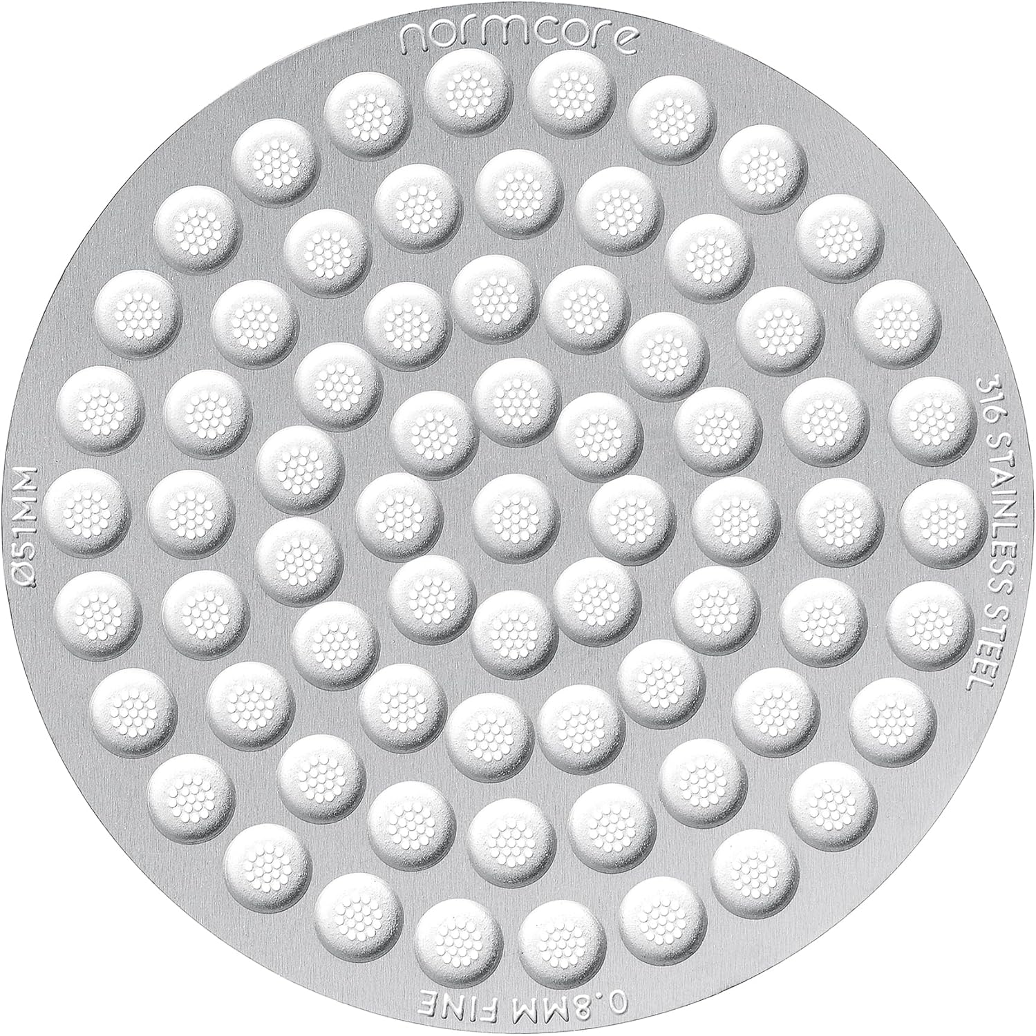 Normcore 53.3Mm Puck Screen, 0.8Mm Thickness, Lower Shower Screen, Reusable Metal Filter for Breville Sage 54Mm Portafilter Basket, 316 Stainless Steel image number 4