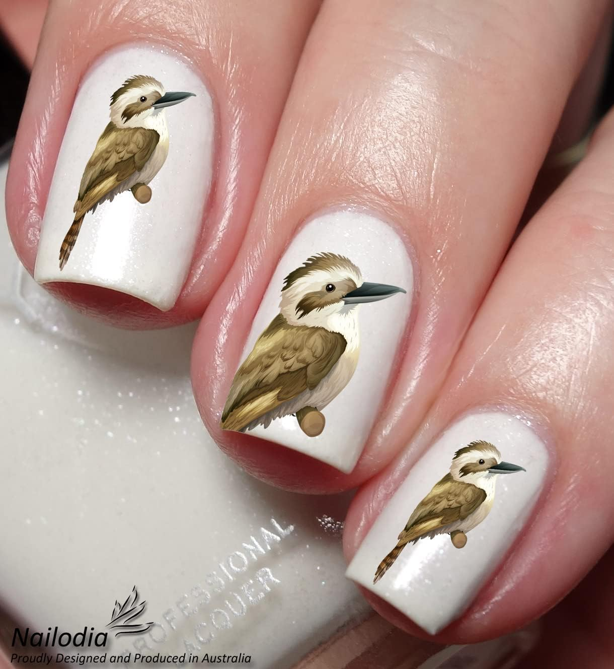 Cute Kookaburra Bird Nail Art Decal Sticker image number 3