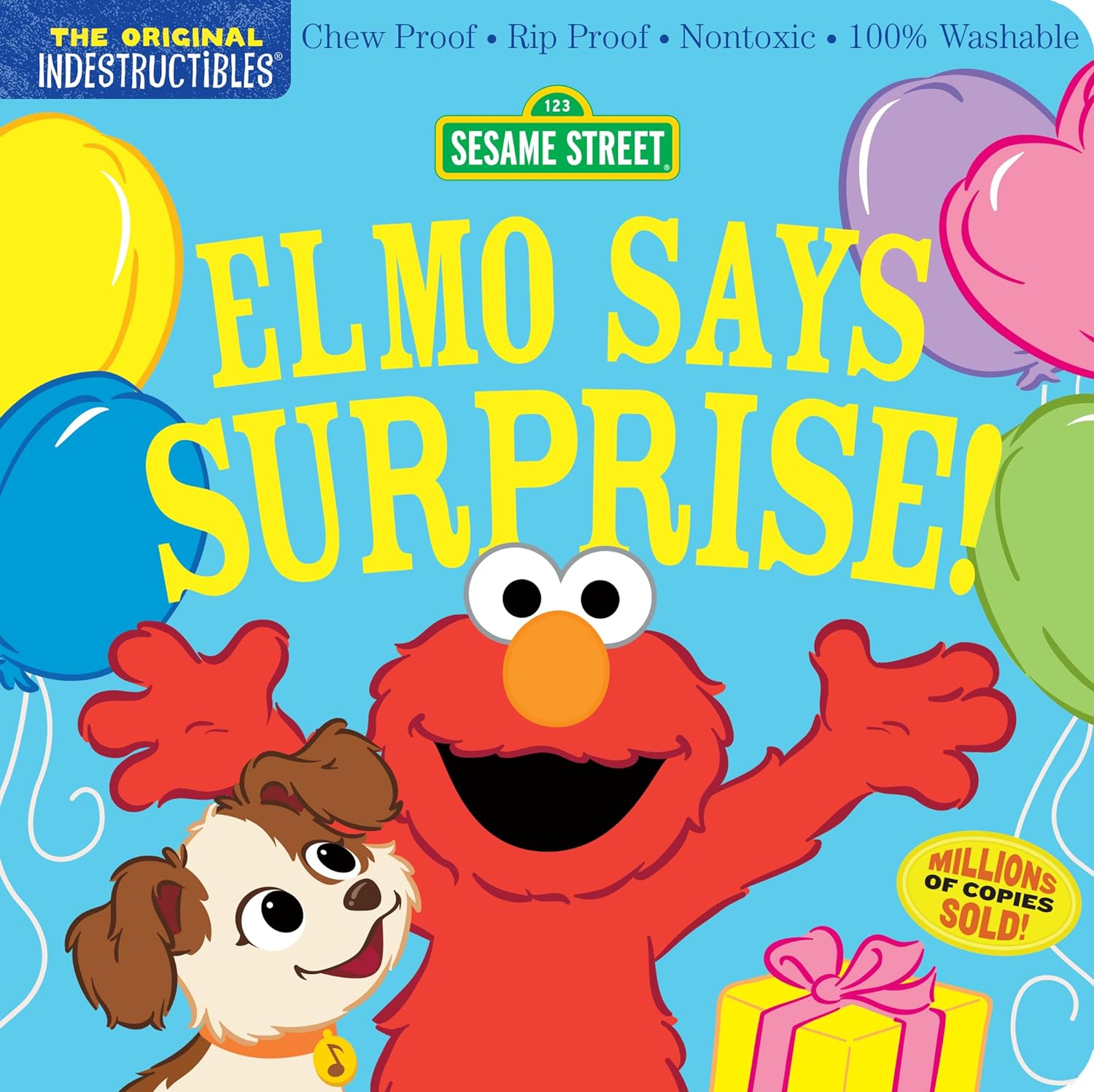 Indestructibles: Sesame Street: Elmo Says Surprise!: Chew Proof Rip Proof Nontoxic 100% Washable (Book for Babies, Newborn Books, Safe to Chew) image number 2