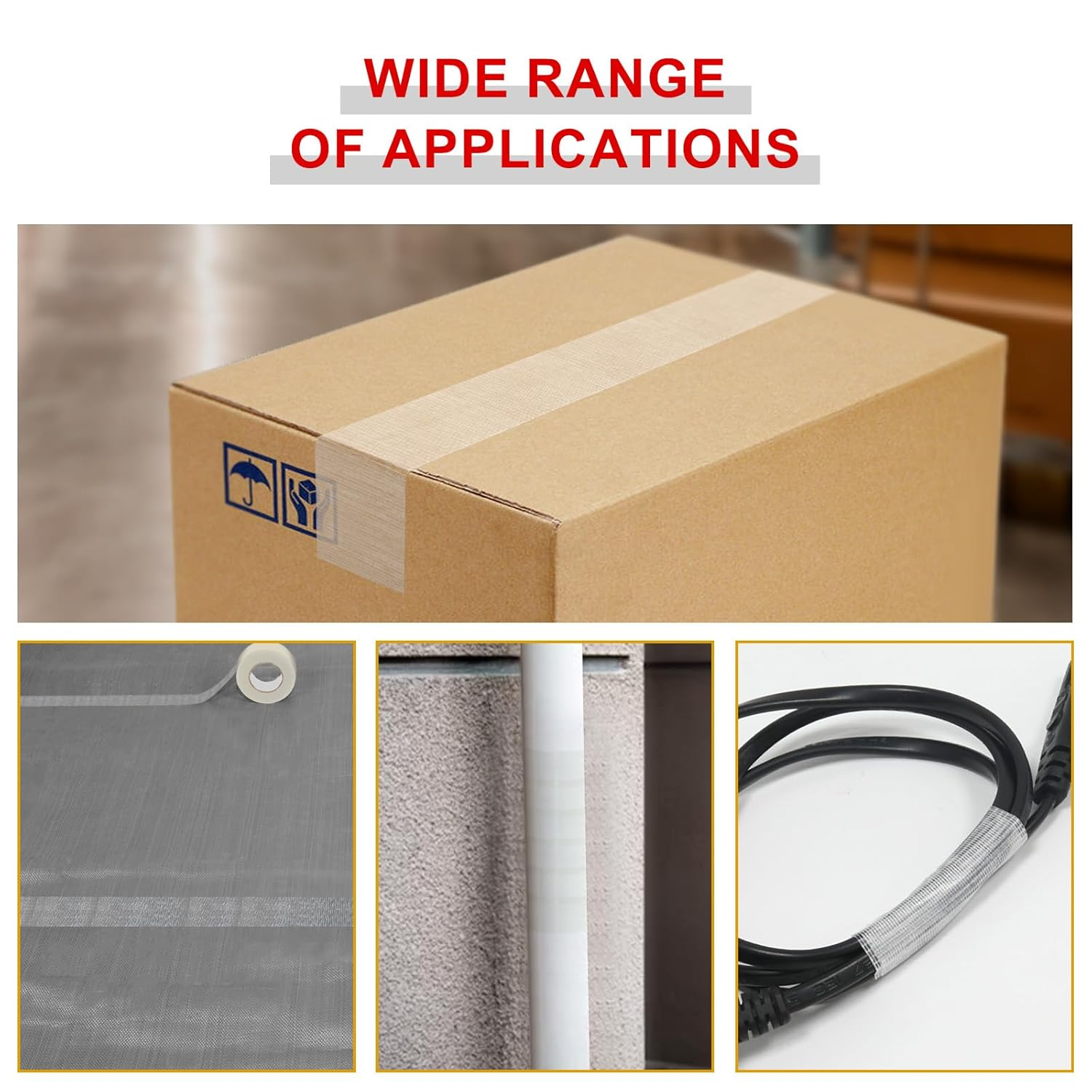 Welstik Tape Professional Grade Duct Tape, Waterproof Cloth Fabric,Colored Heavy Duty Tape for Photographers,Repairs, DIY, Crafts, Indoor Outdoor Use, Waterproof Tape,2 Inch X 45 Yards, Clear image number 4