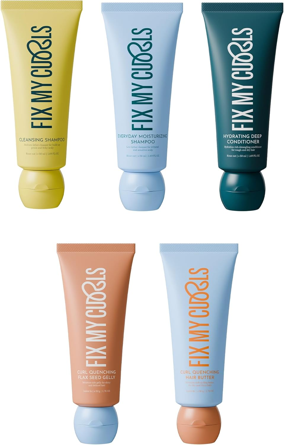 Fix My Curls 5 Steps Moisture Bundle with Cleansing Shampoo, Everyday Moisturizing Shampoo, Flax Seed Gelly and Hair Butter for Curly and Wavy Low Porosity 3A to 4A Curls 50 G Each image number 6