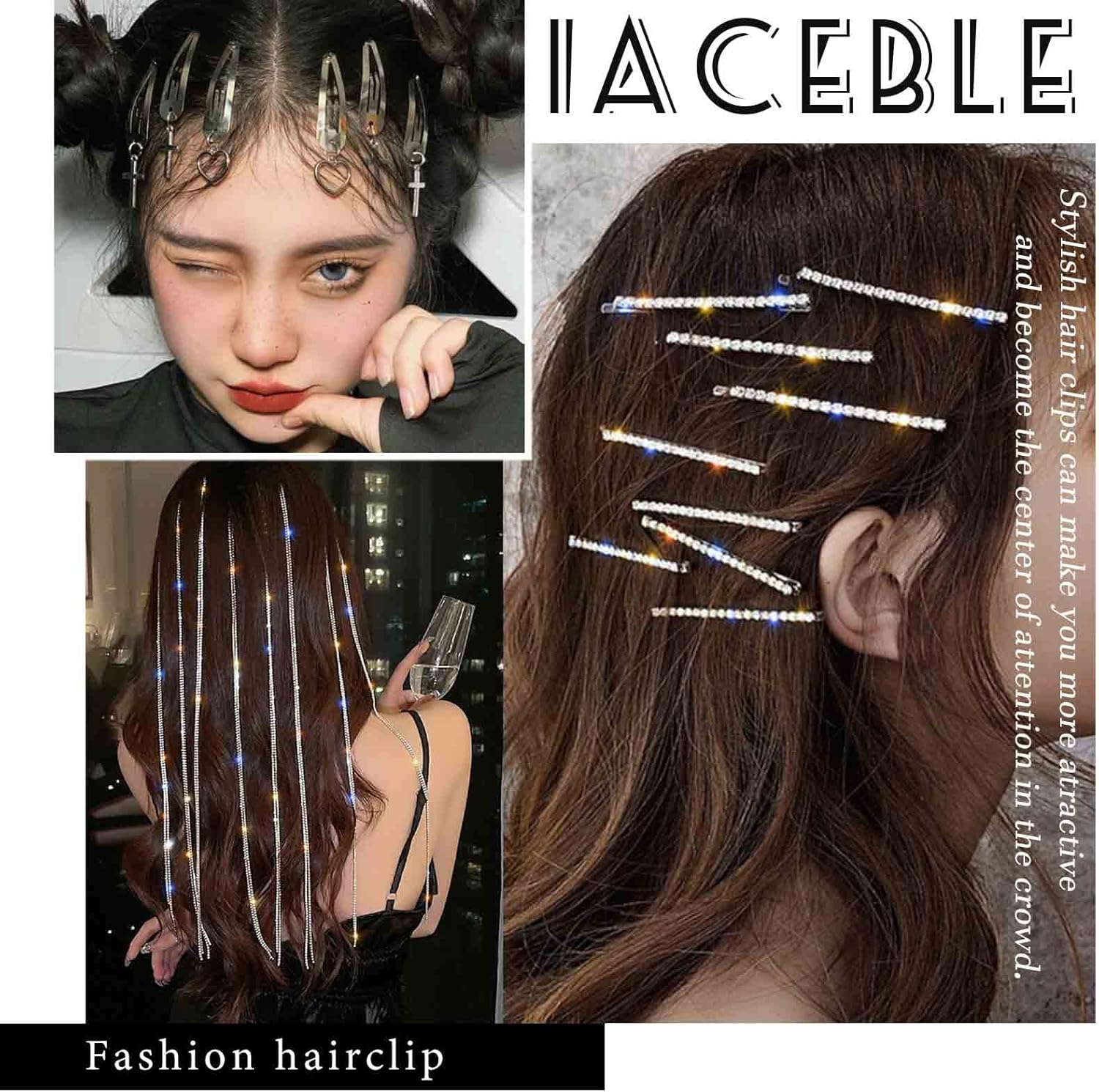 Iaceble Cat Hairclip Barrette Silver Animal Hairpins Clip Hollow Cat Side Clip Hairpin Minimalist Metal Hair Clips Decorative Hair Accessories for Women and Girls Headdress image number 1
