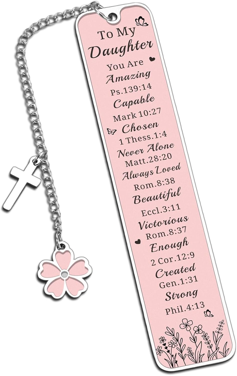 Baptism Gifts for Girl Daughter Bible Verse Bookmarks for Women Catholic Confirmation Gifts for Teen Girls First Communion Religious Faith Based Gifts Back to School College Essentials for Girls image number 2