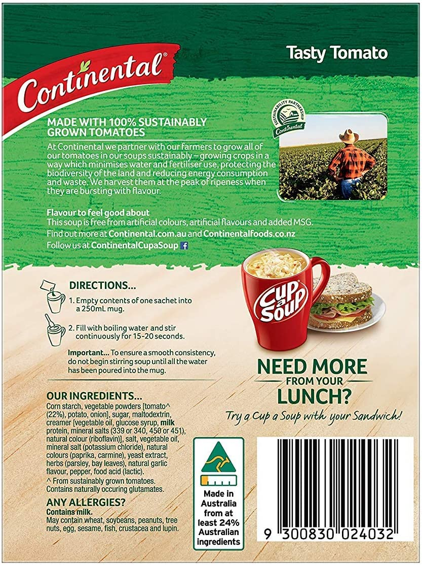 CONTINENTAL Cup-A-Soup | Tasty Tomato, 2 Pack, 54G