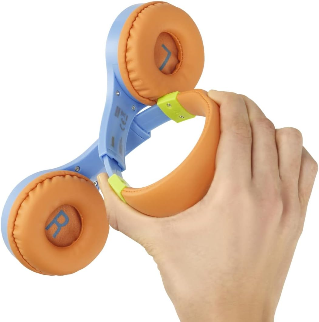 Hama Children'S Headphones (Stereo Headphones, Wired Children'S Headphones with Decibel Limit 85 Db, On-Ear Headset, 120 Cm Audio Cable, 3.5 Mm Jack) Blue/Orange, Small - Blue/Orange image number 3