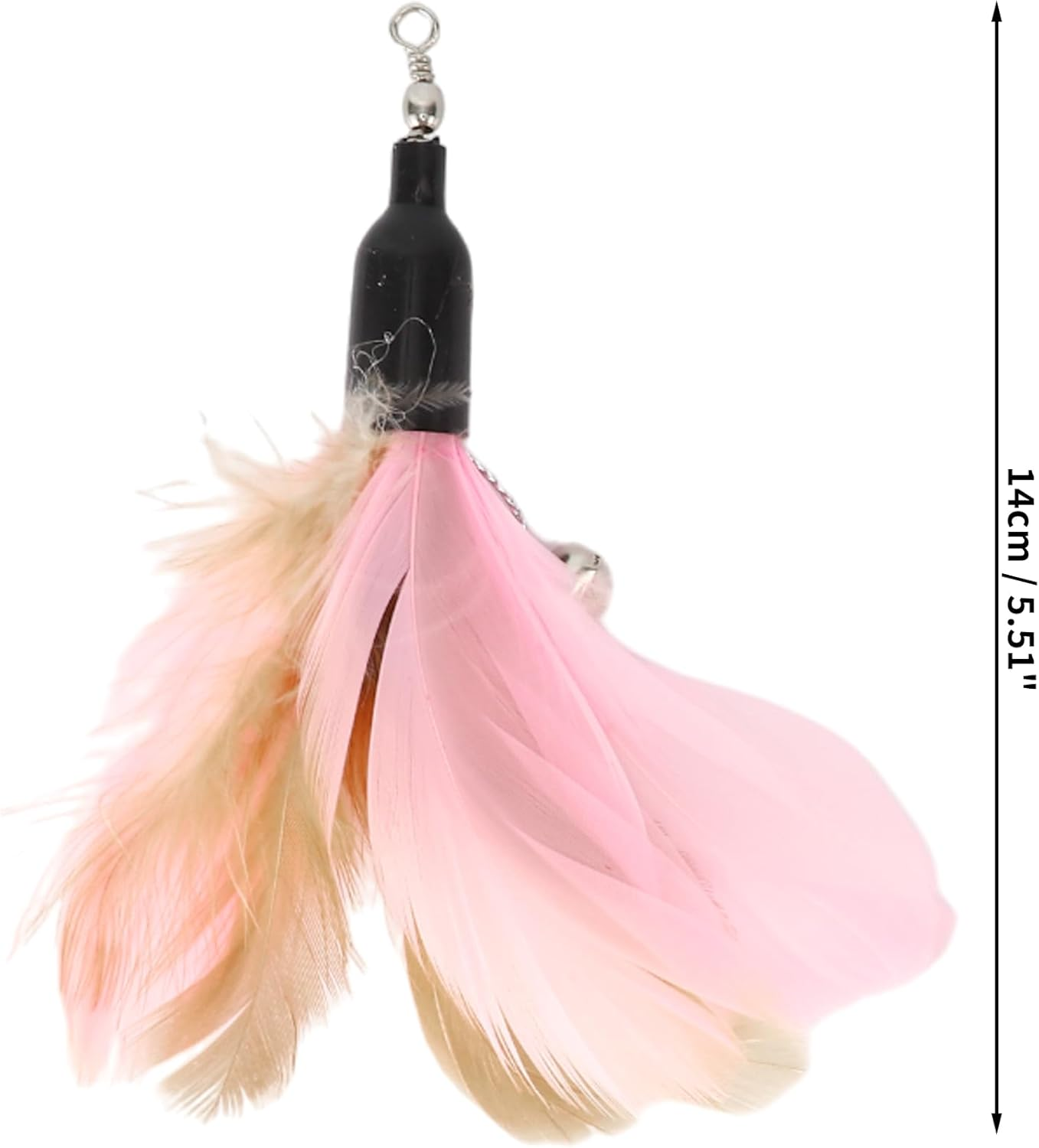 CAPASTEC Pack of 2 Feather Cat Wand Replacement for Pet Interactive, Pink/Brown image number 1