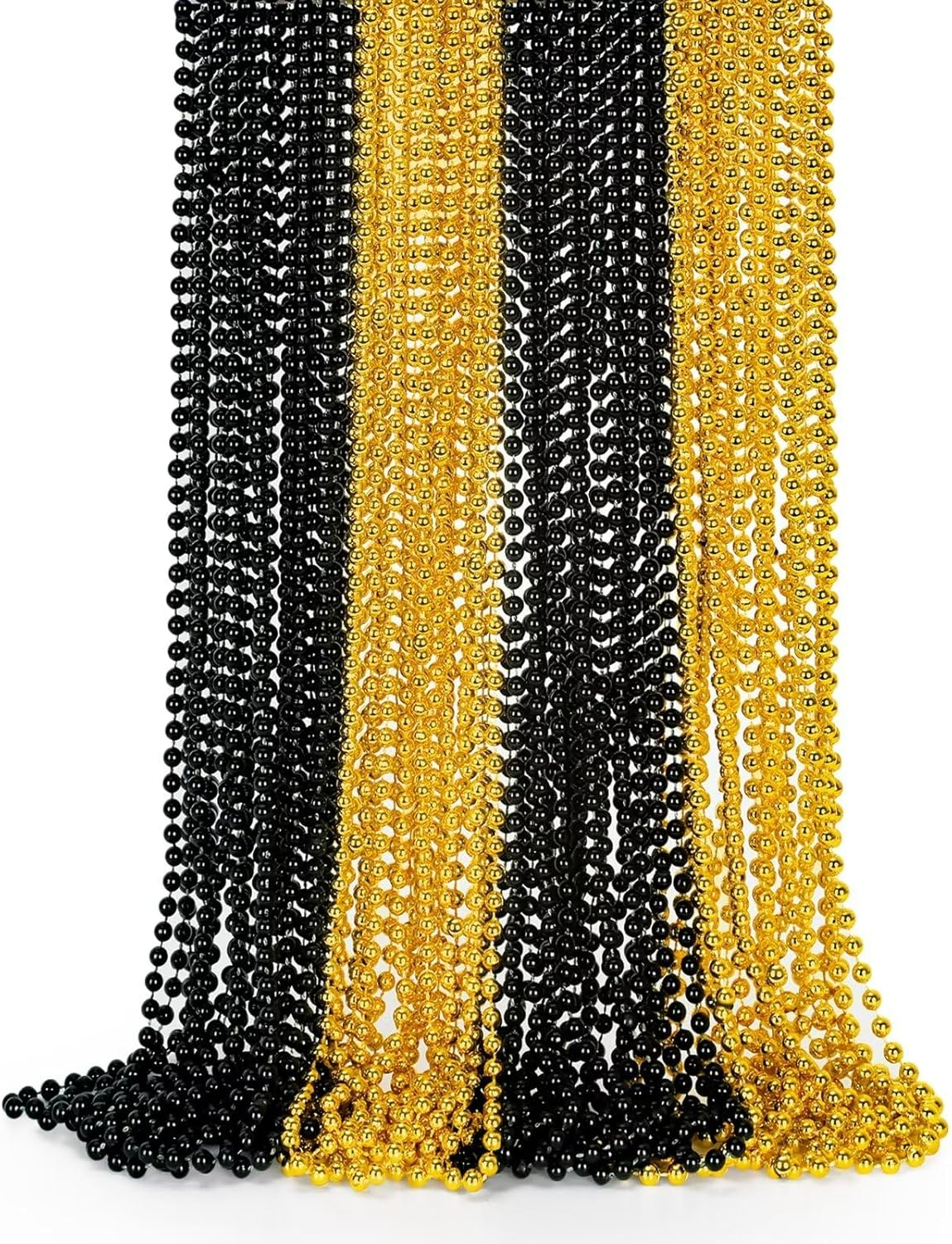24PCS Black Bead Necklace, Halloween Black Bead Necklaces Stuff Accessories, 33" Mardi Gras Beads Necklace Costume, Festival Parade Throw for Halloween Wedding Party Events Supplies Decorations