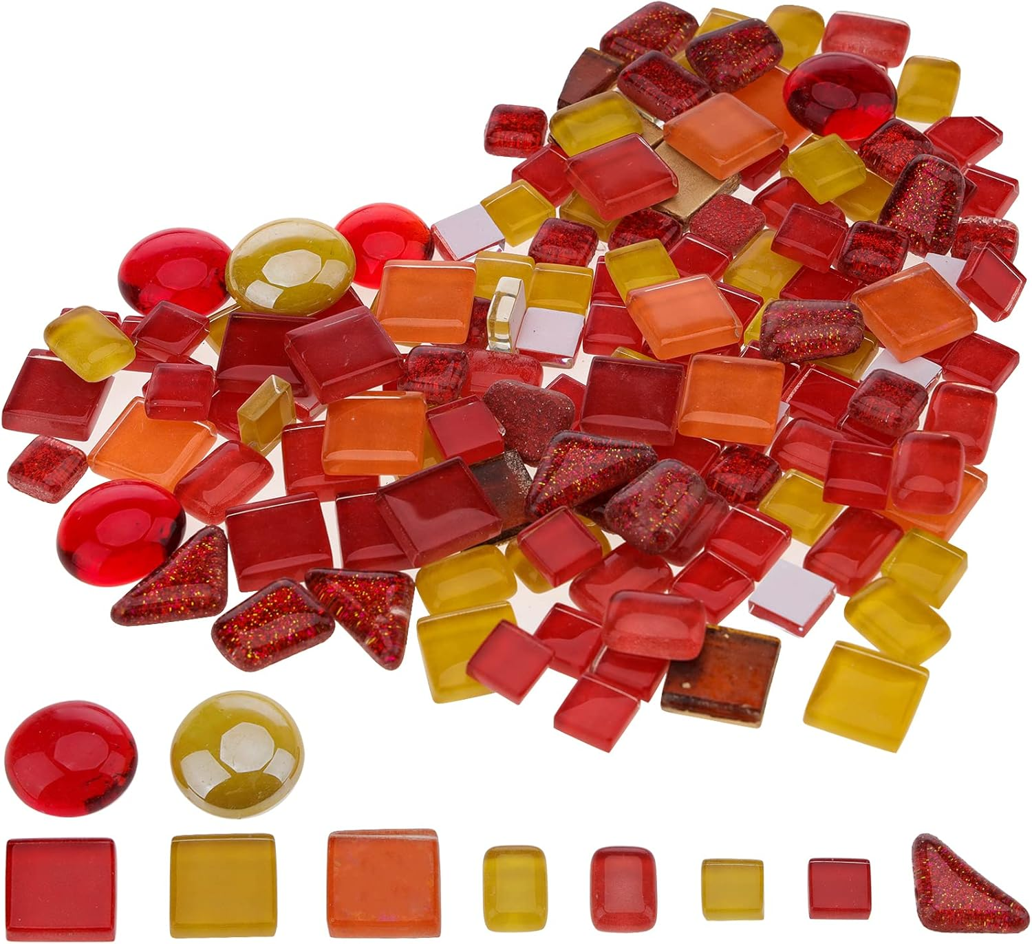 Folmywy Glass Mosaic Tiles Pieces Stained Glass 220G Green Assorted Shapes Shine Crystal for Crafts DIY Home Gifts Jewelry Art Creative Flowerpots Puzzle