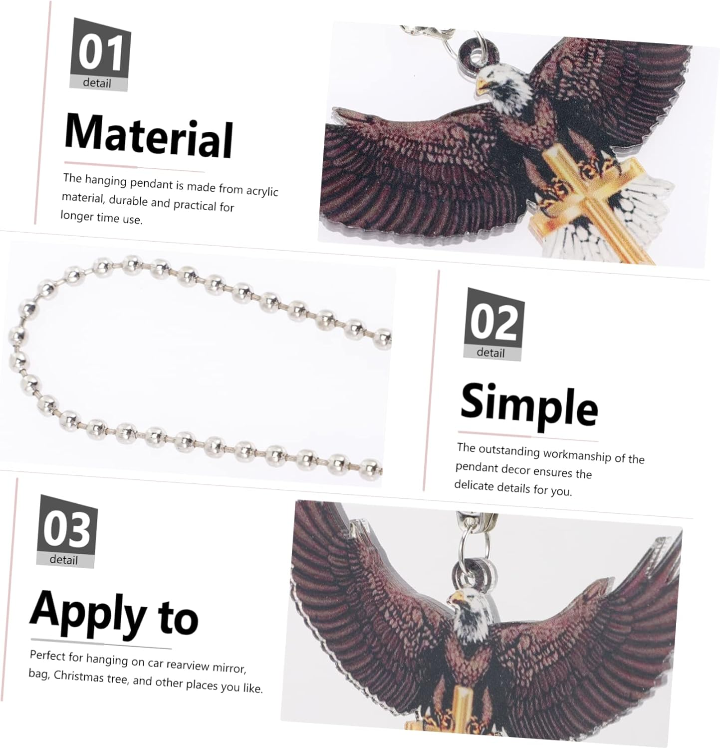 ERINGOGO Car Rearview Mirror Decor Acrylic Christmas Tree Decorations Car Hanging Ornament Pendant image number 4