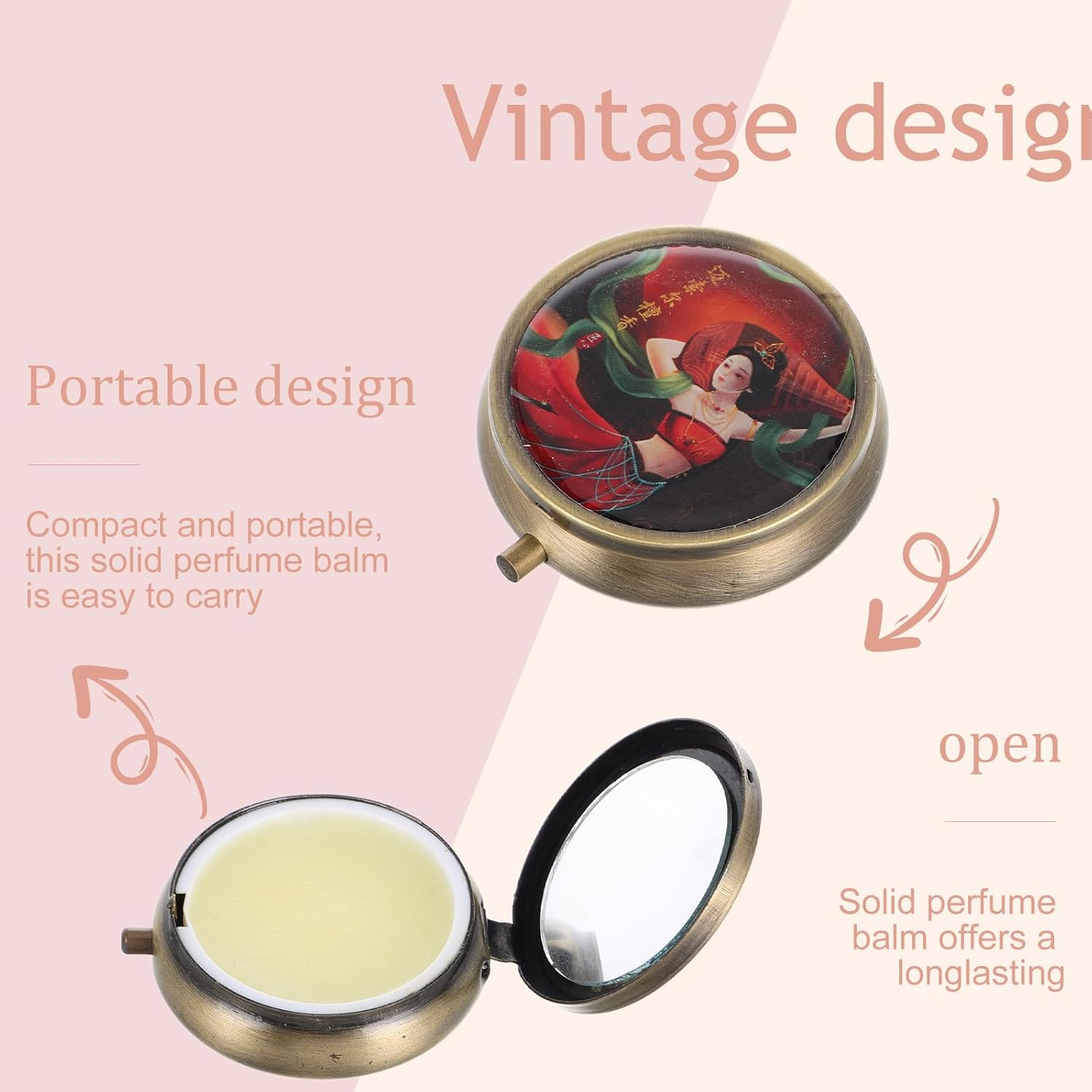 COMPUKAS Solid Sandalwood Fragrance Balm 12G Portable Solid Perfume for Women Fresh Aromatherapy Scent Balm Suitable for Travel and Daily Use image number 5