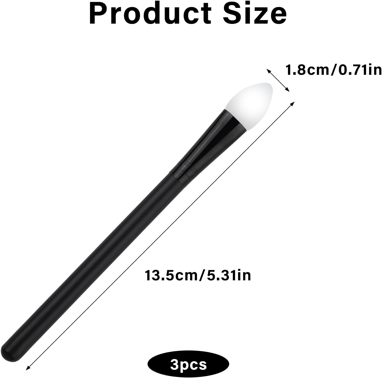 3 Pcs Silicone Shadow Brush Eyeshadow Applicators Eyeshadow Brush Lip Mask Makeup Brushes for Liquid Eye Shadow Applying Cream image number 5