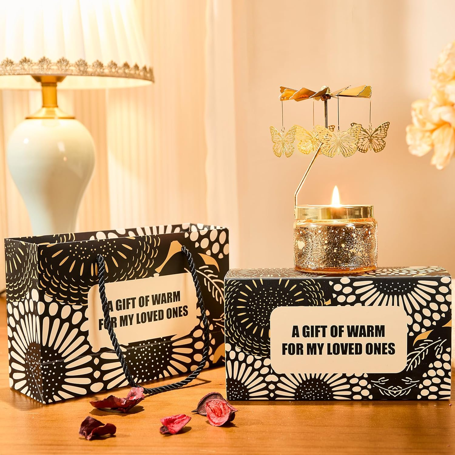 Elegant Rotating Candle, Auto-Rotating Scented Candle, Creates Romantic Ambiance, Butterfly Rotating Candles for Mom Girlfriend Sister Wife, Perfect for Birthdays, Weddings & Holidays Gift(Osmanthus) image number 2