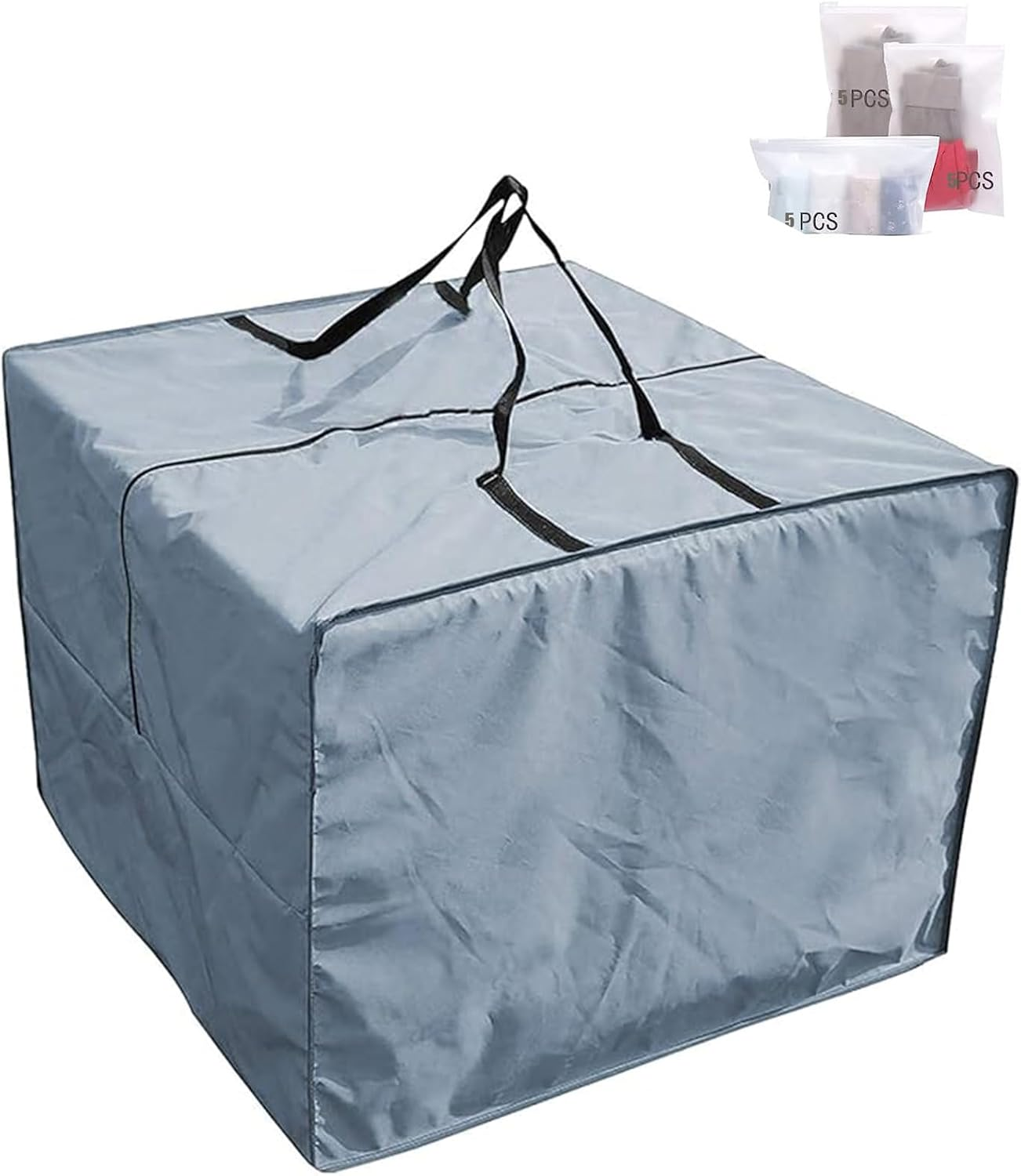 Outdoor Cushion Storage Bag, Patio Cushion Storage Bag with Zipper and Handle, Waterproof Outdoor Soft - Furnishing Storage for Soft - Furnishings, 210D Oxford Cloth Furniture, Bedding (Black)
