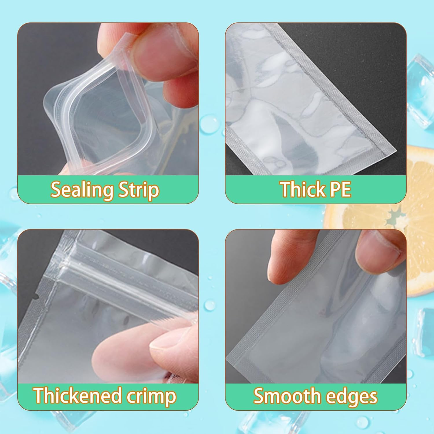 100PCS Ice Pop Bags Reusable, Reusable Ice Pop Pouches, Ice Pop Plastic Bags with Zip Seals and Funnel, Ice Pop Mold, Ice Candy Plastic Bag, Ice Lolly Bags for Snacks, Juice, Fruit, Milk